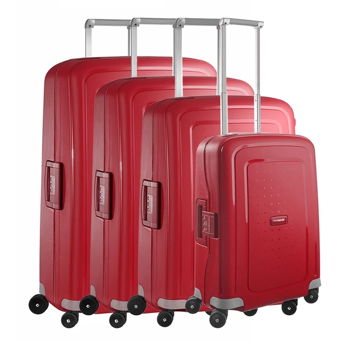 Samsonite S'Cure 4-Delige Kofferset 55/69/75/81 Crimson Red